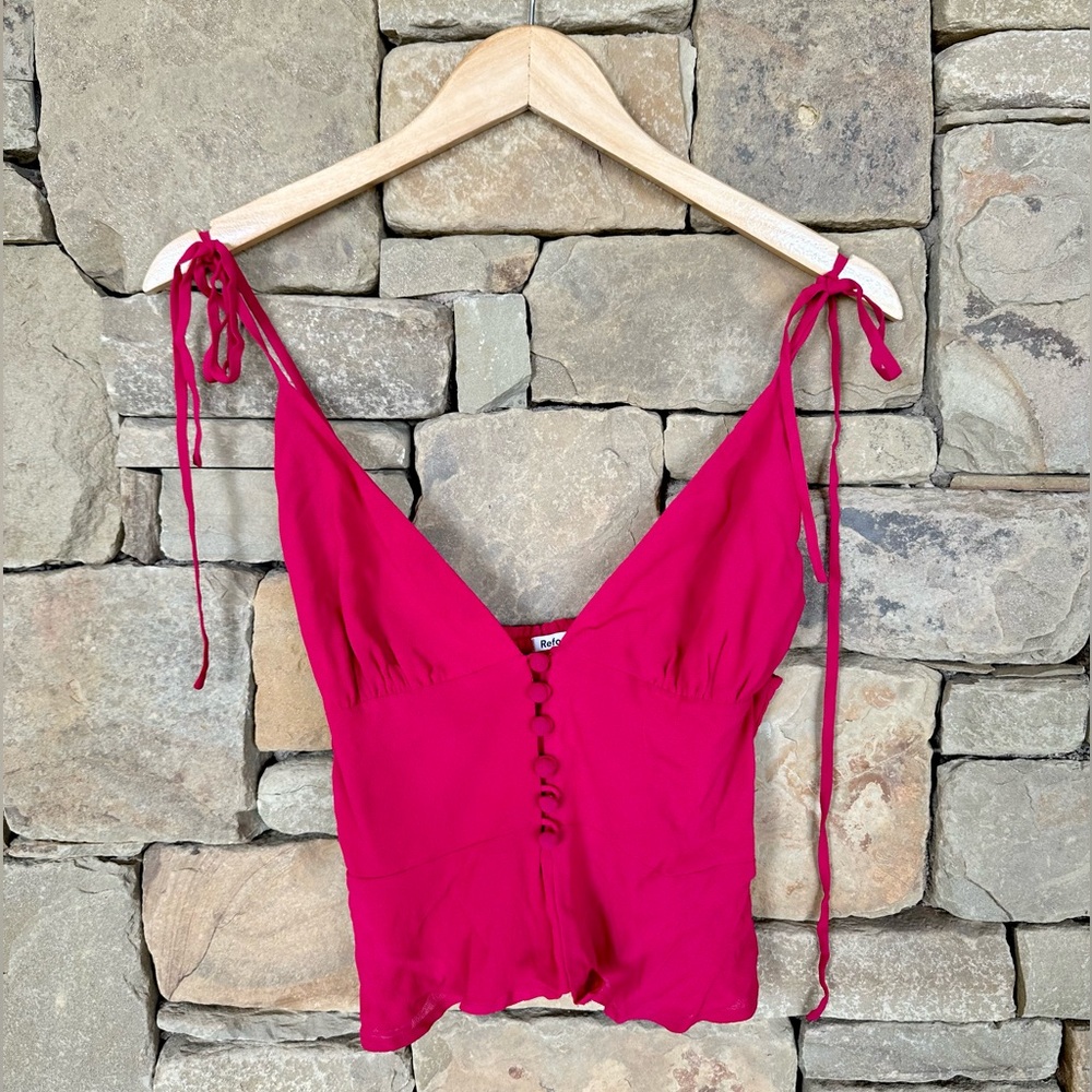 Reformation Rare Elegant Red Sleeveless Top